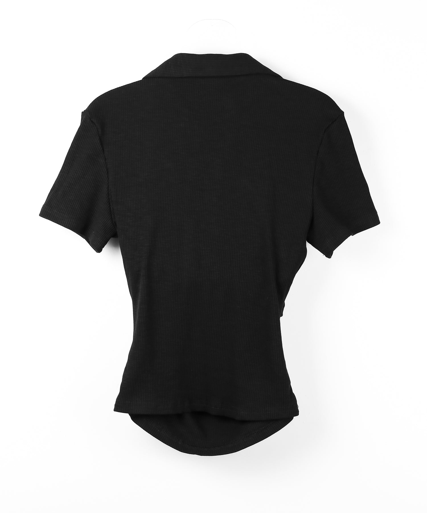 アウトポケットポロネックリブカットソートップス ／ out pocket polo neck rib cutsew tops
