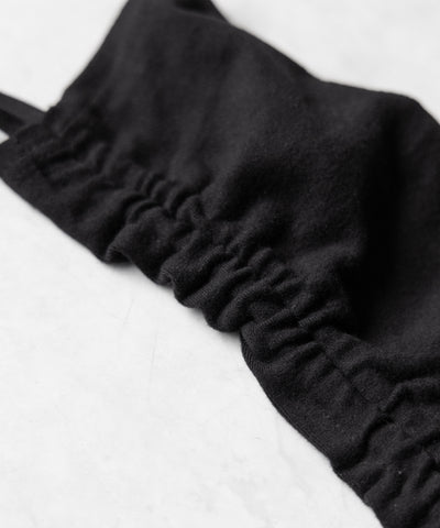 【 ２color 】ストラップリボンサイドシャーリングレッグカバー ／ strap ribbon side shirring leg cover