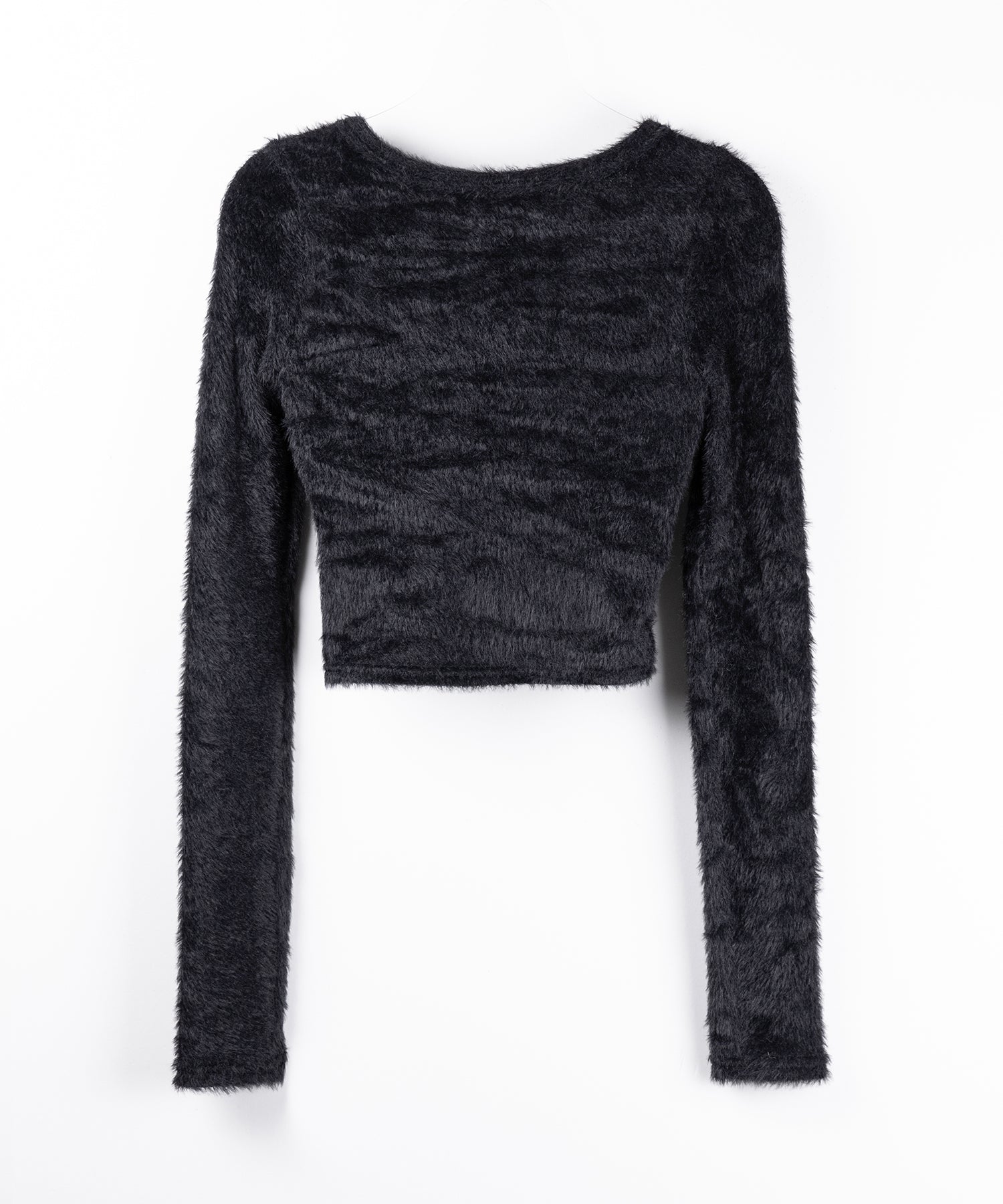 フロントジップショートシャギートップス／ front zip short shaggy tops