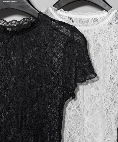 ストレッチレースショートメローＴシャツ ／ stretch lace short mellow T-shirts