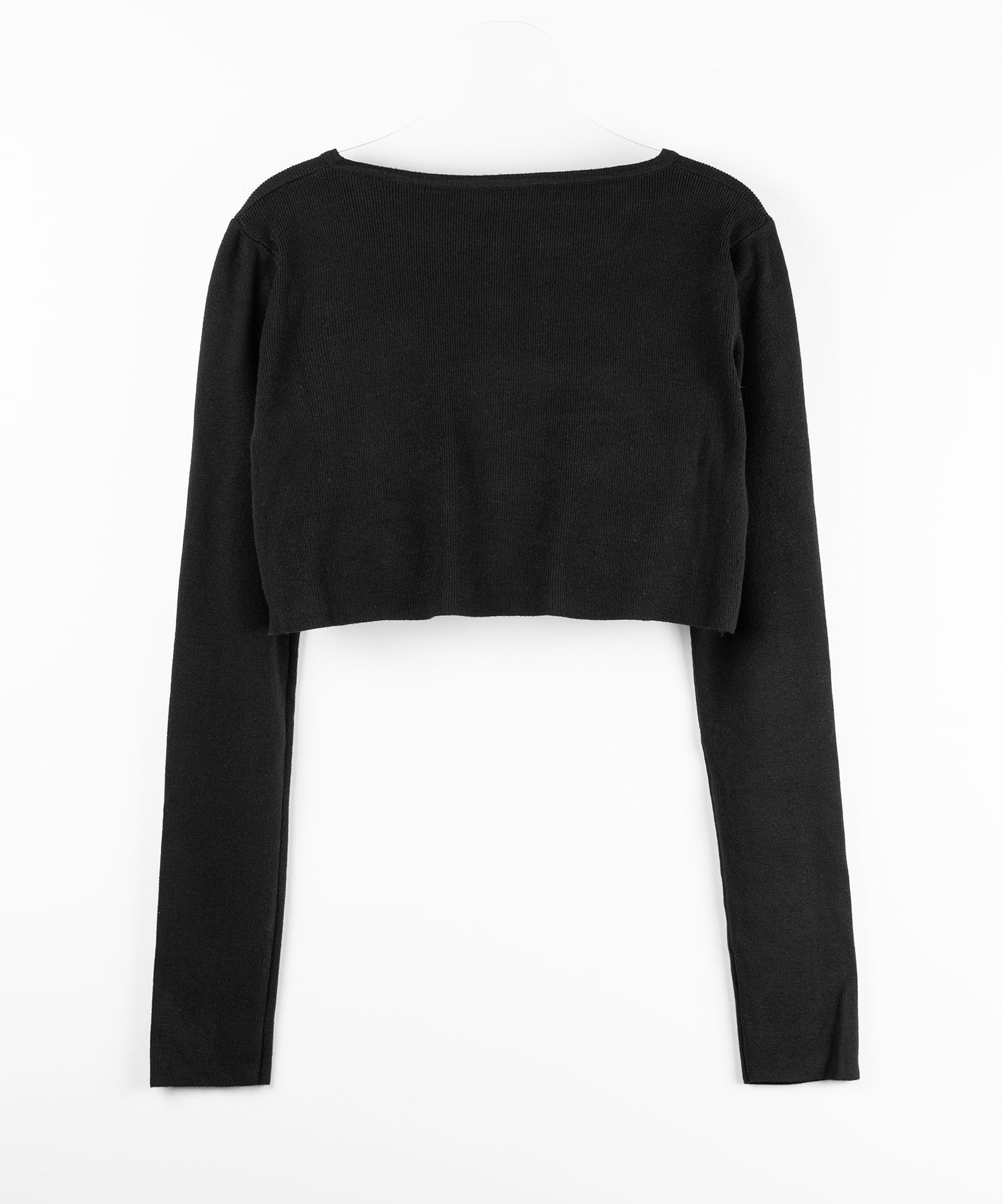 ミニボタンショートリブニットカーディガン ／ mini button short rib knit cardigan