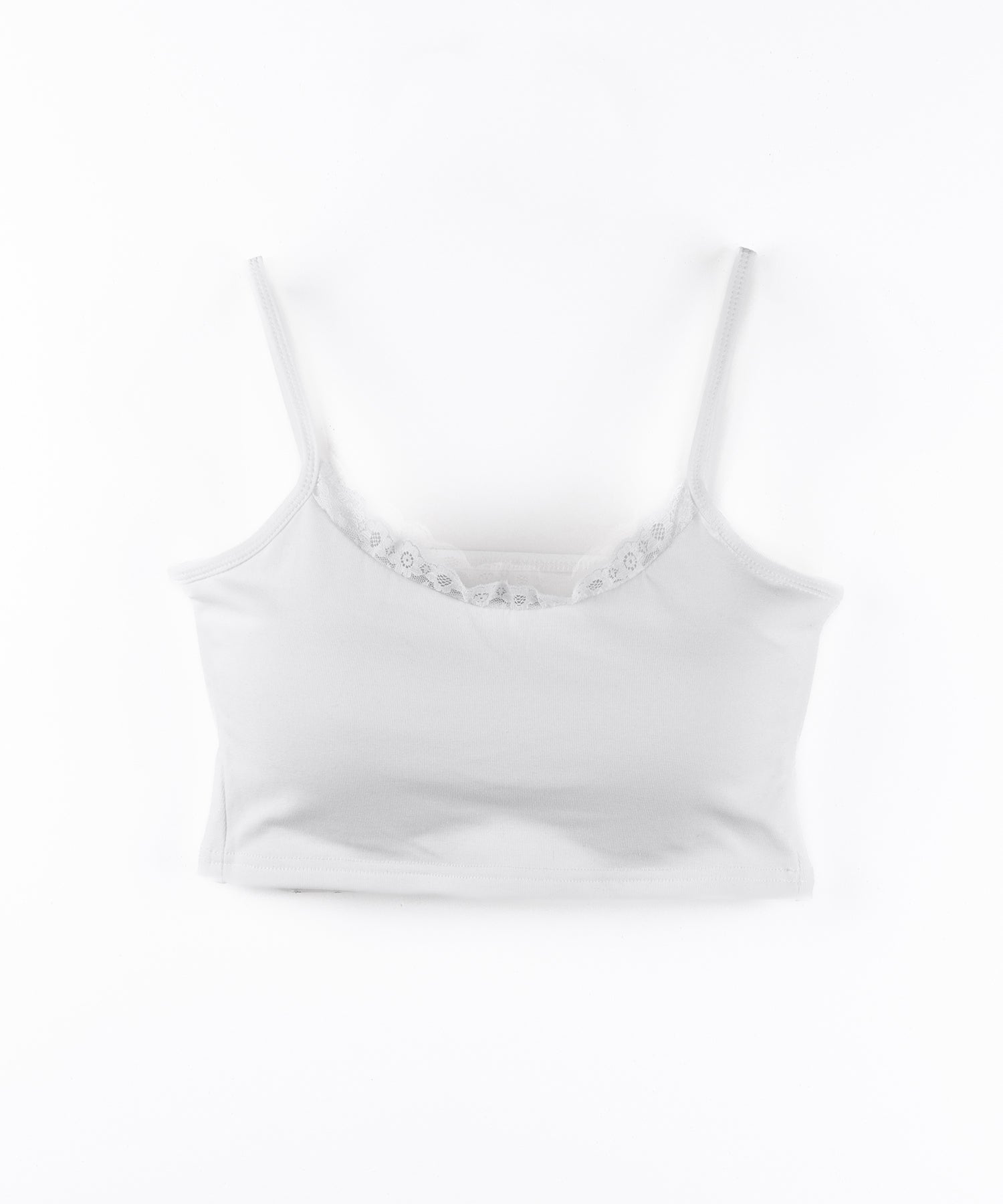 【 ２点セット 】レイヤードレースキャミソール ＋ スクエアネックフロントボタンTシャツ SET