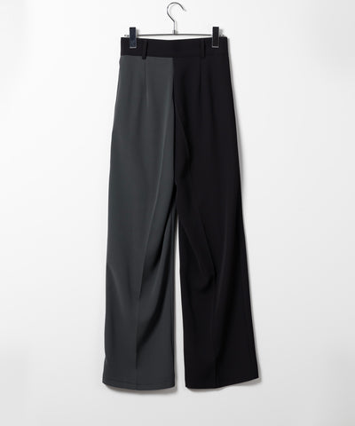 【 ５SIZE 】太ベルトハイウエストツートーンタックスラックス