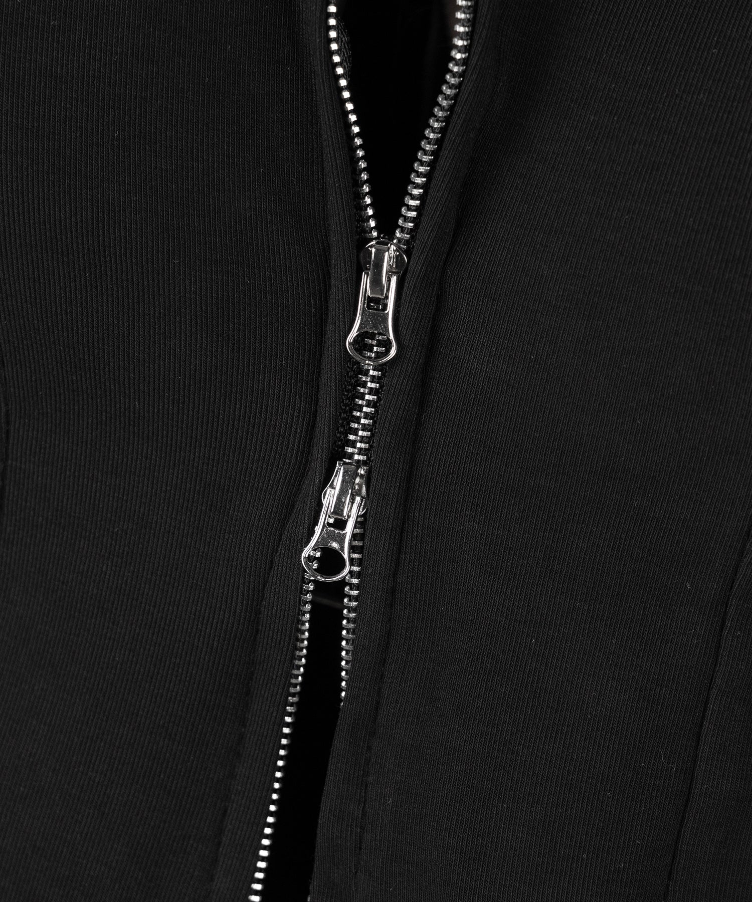 【 ２color 】ダブルジップコルセットスクエアネックロンＴ ／ double zip corset square neck longsleeve T-Shirt