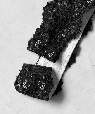 ドットカットアウトレースポイントボディスーツトップス ／dot cutout lace point bodysuit tops
