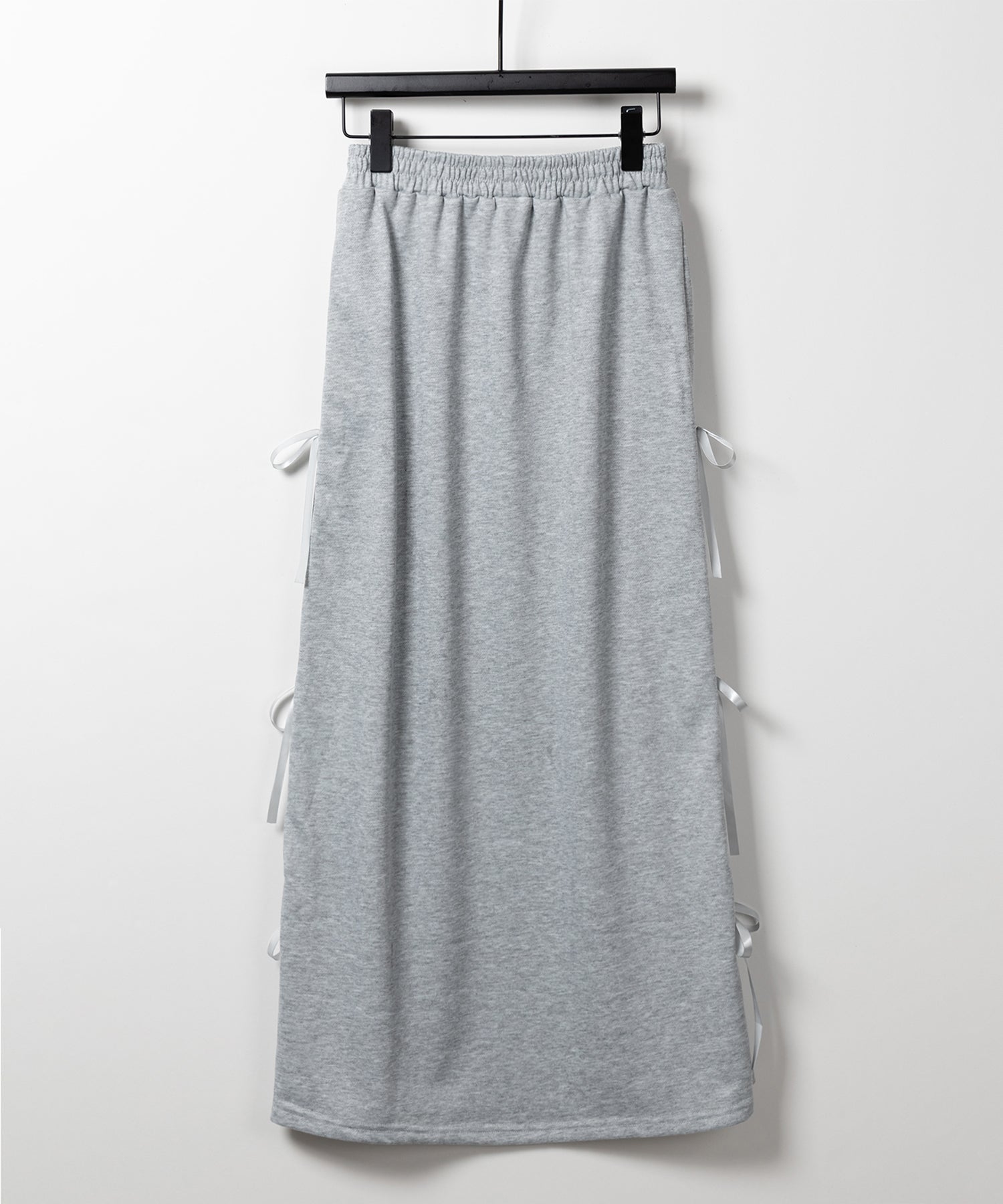【 ２color 】３ストラップサイドリボンロングスウェットスカート／ three strap side ribbon long sweat skirt