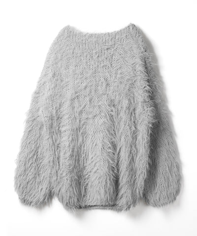 【 ３color 】フラッフィーシャギーボリュームニットミニワンピース ／ fluffy shaggy volume knit mini onepiece