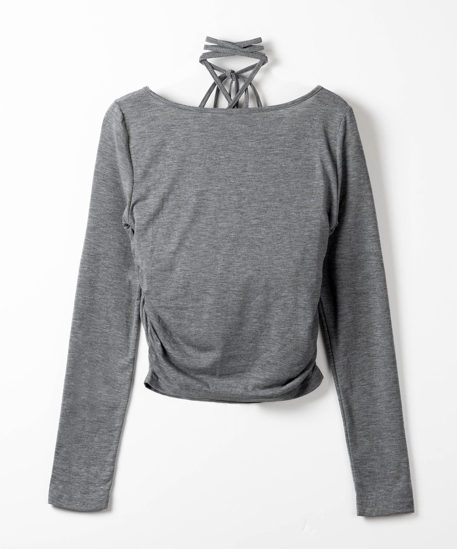 【 ３color 】クロスストラップロングチョーカーリボントップス ／ cross strap long choker ribbon tops