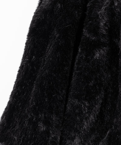 【 インパン裏地付き 】ポンポン付ファーフレアミニスカート ／ ponpon fur flare mini skirt