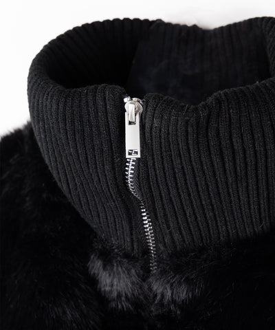 【 限定先行販売 】スタンドネックリブフェイクファーショートブルゾン ／ standneck lib fakefur short blouson