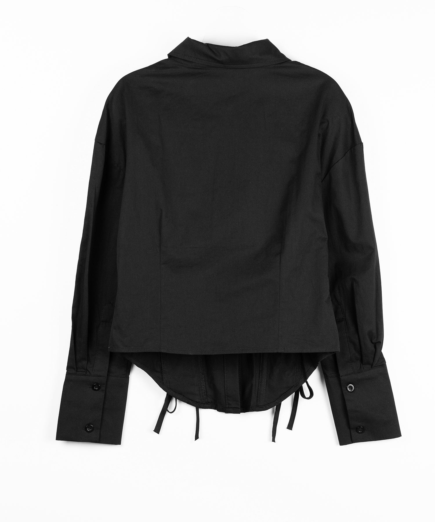 ダブルレースアップリボンシャツ ／ double lace up ribbon shirts
