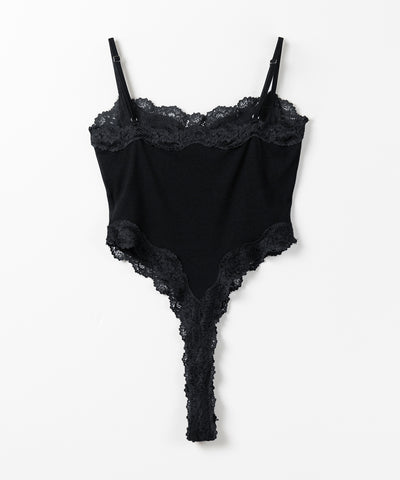 カットアウトレースポイントボディスーツキャミソール ／cutout lace point bodysuit camisole