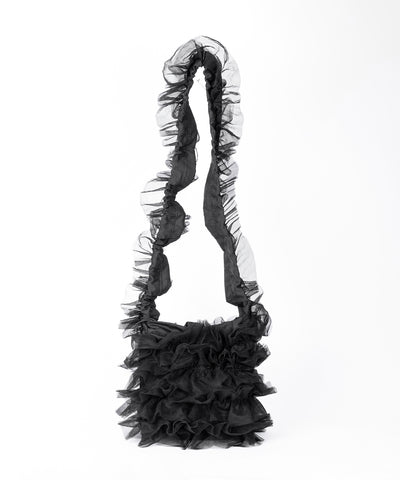 チュールフリル巾着ミニショルダーバッグ／ tulle frill drawstring mini shoulder bag