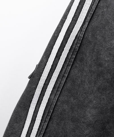 【 裾絞り可能２WAY 】サイドラインピグメントワイドカーゴスウェットパンツ ／ sideline pigment wide cargo sweatpants