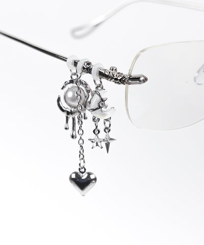 カスタムチャームリムレスメガネ ／custom charm rimless glasses