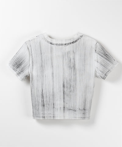 【 ３color 】ヴィンテージプリントクロップドリブＴシャツ ／ vintage print cropped lib Tee