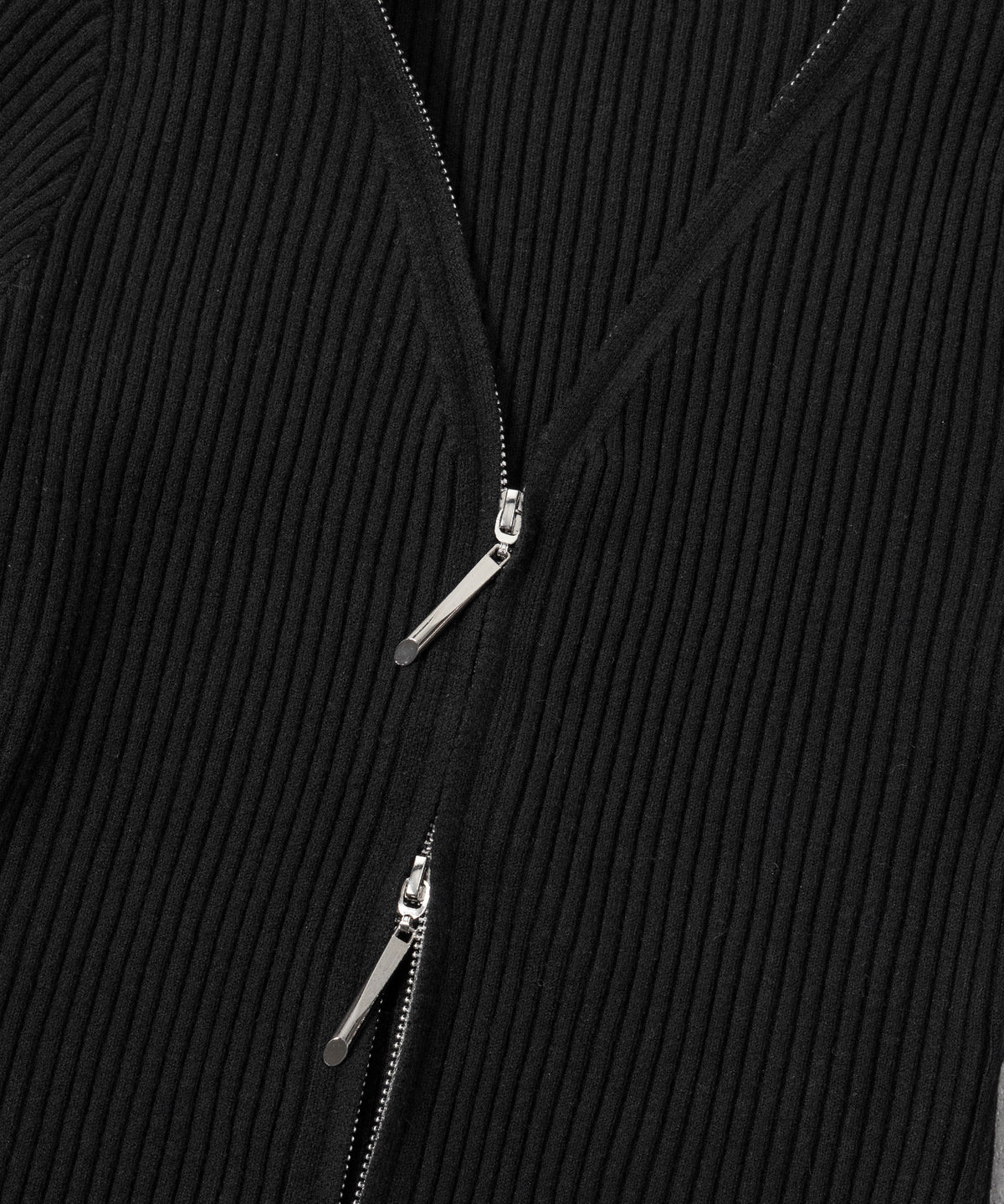 ダブルジップスリムリブニットカーディガン ／ double zip slim rib knit cardigan