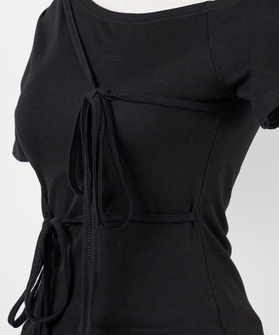 ストリングリボンスリムフィットTシャツ ／ string ribbon slim fit T-shirts