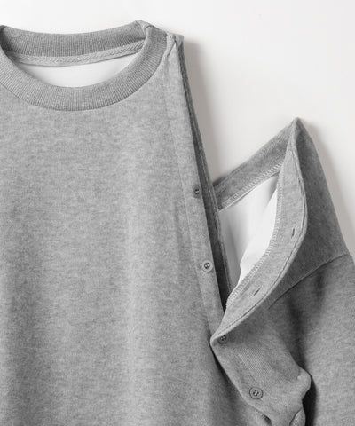 【 ３color 】オープンショルダーカットアウトオーバースウェット ／ open shoulder cutout over sweat