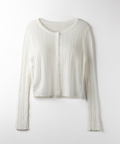 【 2点セット 】ツイストリブニットキャミソール ＋シアーリブショートカーディガン SET ／ twisted rib knit camisole + sheer rib short cardigan SET