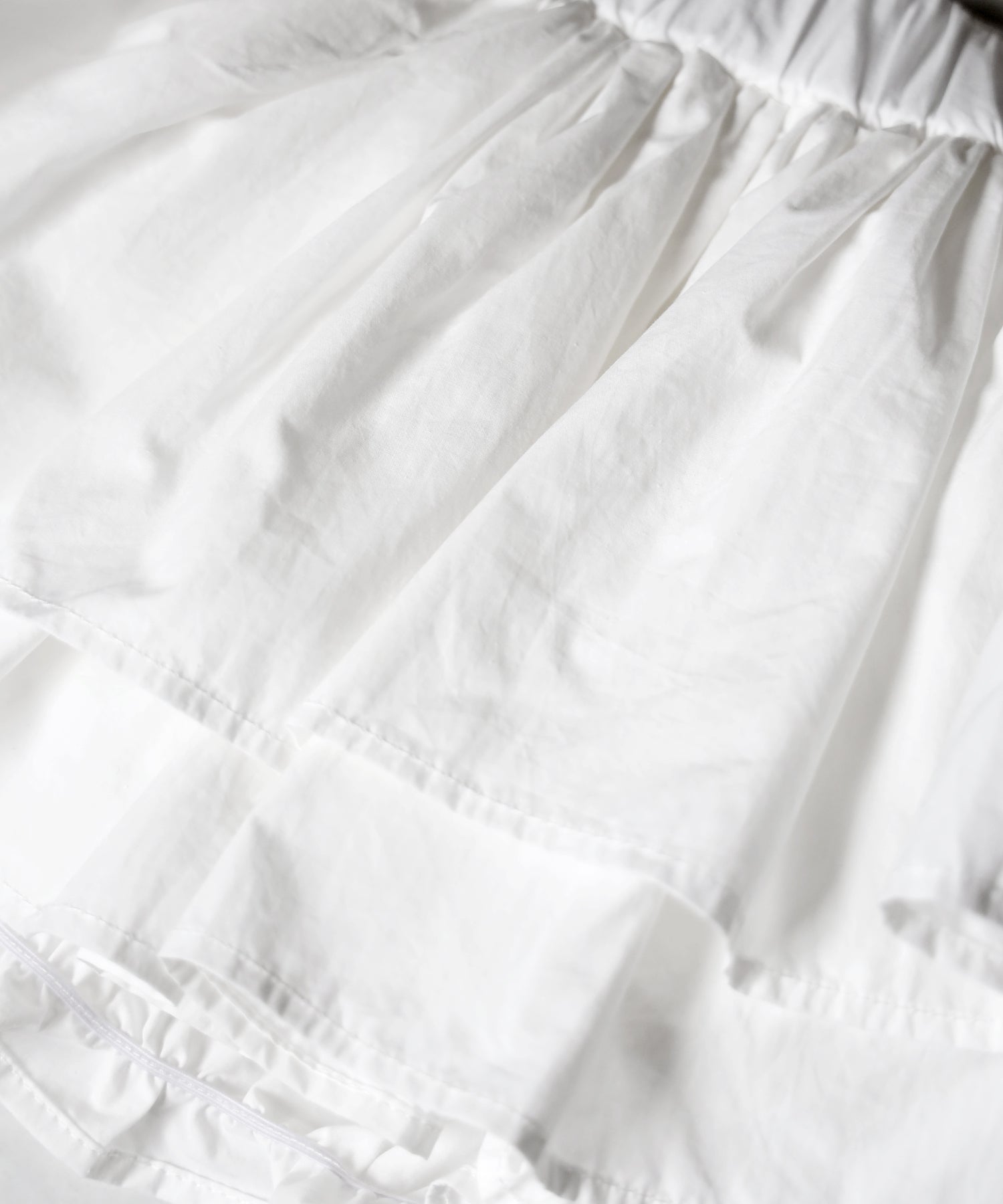 【 インパン裏地付 】ボリュームフレアコットンミニスカート ／ volume flare cotton mini skirt