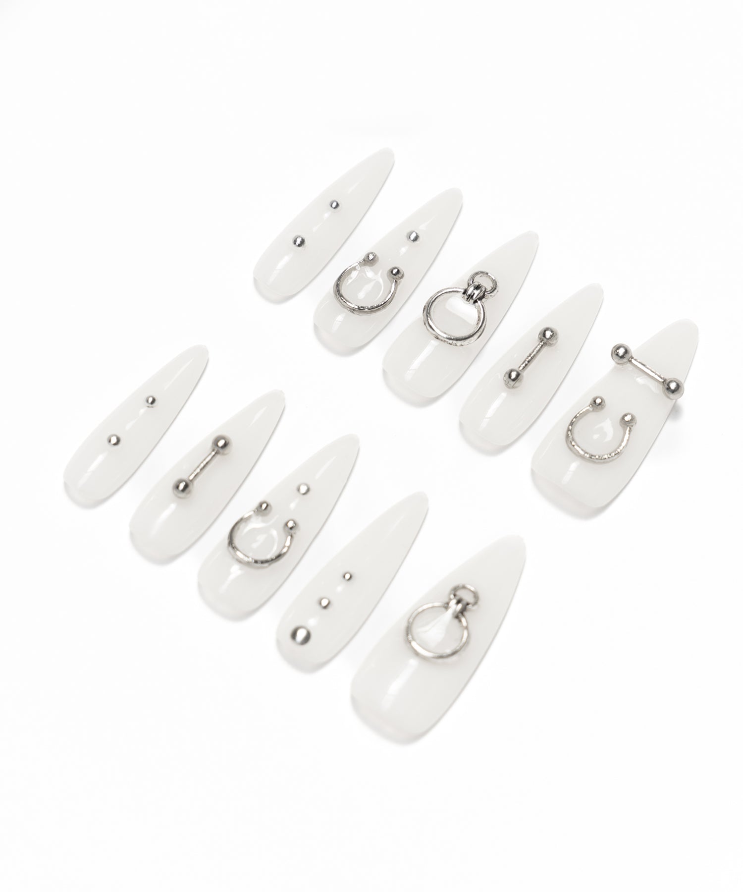 ボディピアスデザインロングネイルチップ ／ body pierce design long nail tips