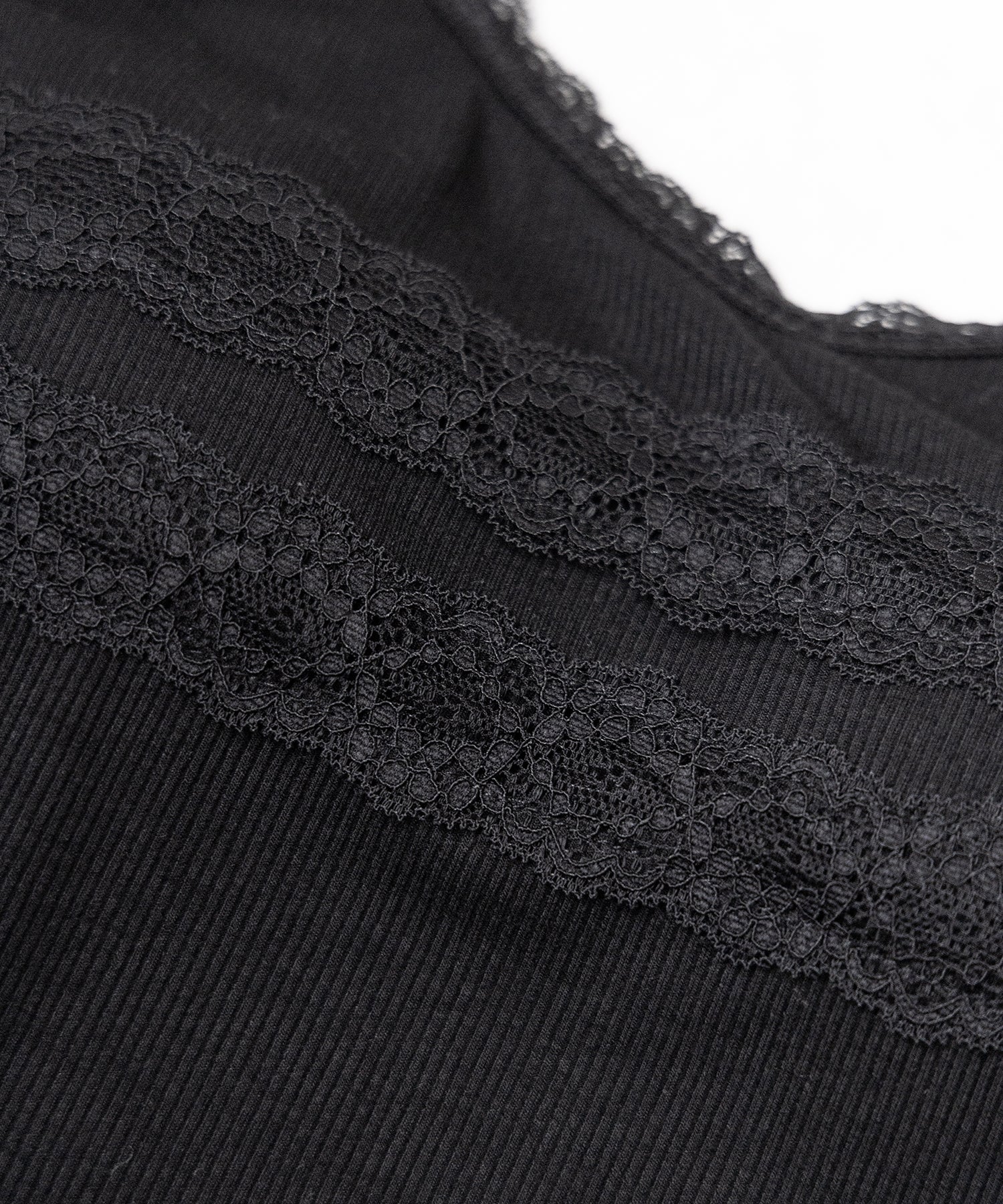 【 ３color 】ダブルレース切替リブキャミソール ／ double lace switching ribbed camisole
