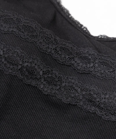【 ３color 】ダブルレース切替リブキャミソール ／ double lace switching ribbed camisole
