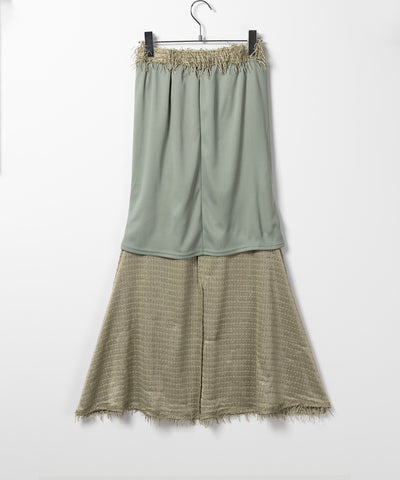 シャギーフリンジロングマーメイドスカート ／shaggy fringe long mermaid skirt