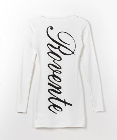 レタリングバックロゴスクエアタイトミニワンピース ／ lettering back logo square tight mini onepiece