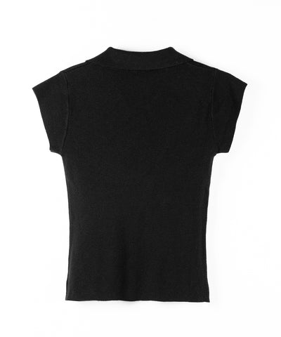 スキッパー半袖ニットトップス ／skipper short sleeve knit tops