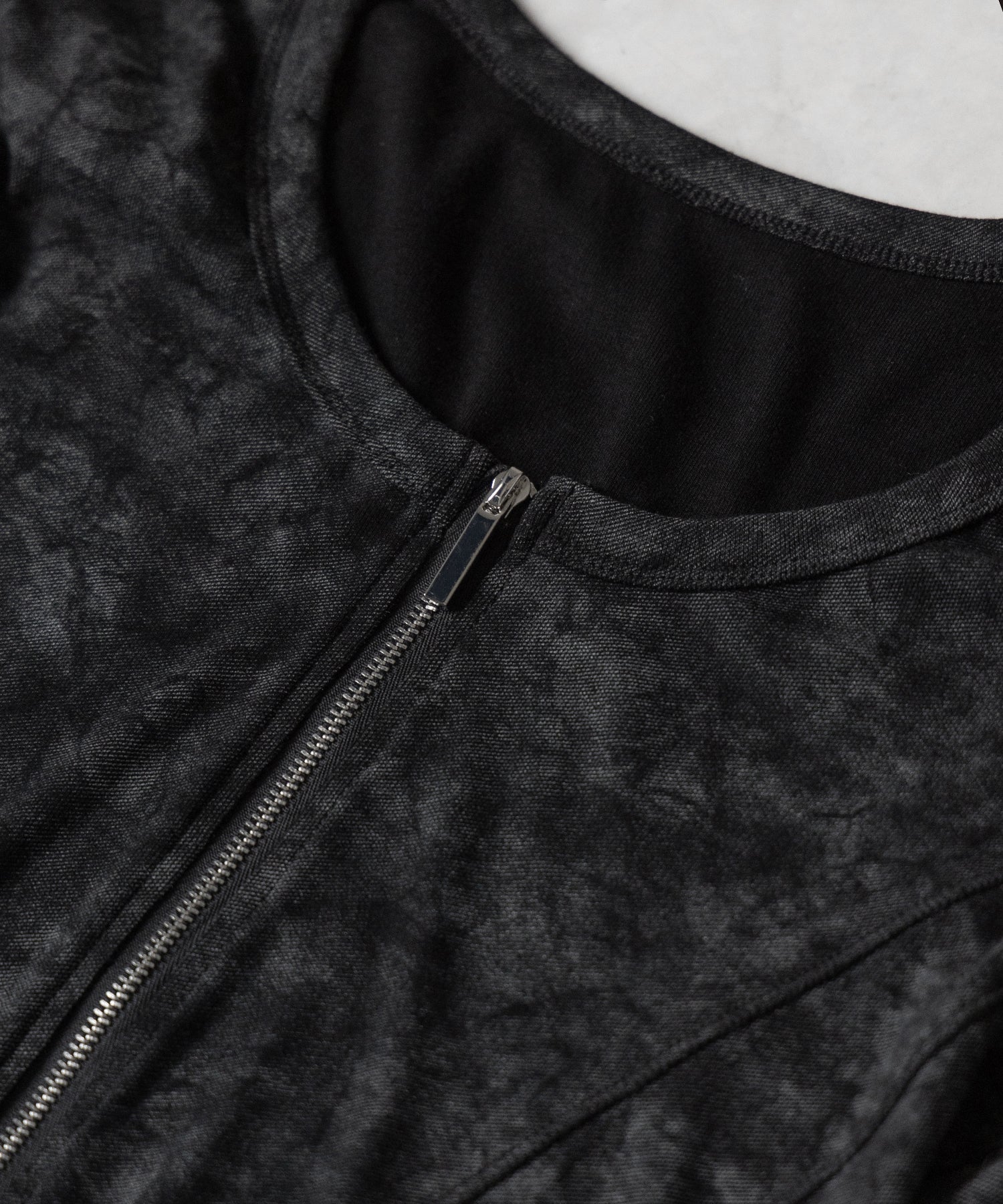 【 ２color 】ダブルジップヴィンテージカットソーカーディガン ／ double zip vintage cut sew cardigan