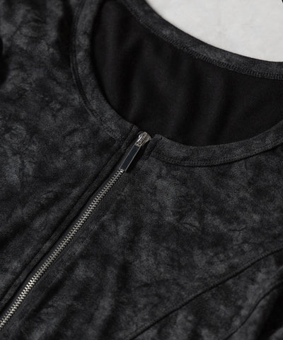 【 ２color 】ダブルジップヴィンテージカットソーカーディガン ／ double zip vintage cut sew cardigan