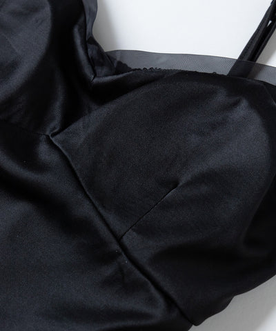 【 カップ付き 】シアースパンコールショートキャミソールビスチェ ／ sheer spangle short camisole bustier