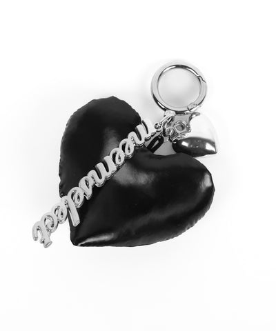 メタルロゴブラックハートチャーム ／ Metal logo black heart charm