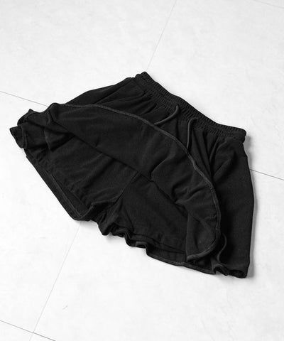 【 ３color ／インナーパンツ裏地付 】ハイウエストカットフレアミニスカート ／ High waist cut flare mini skirt