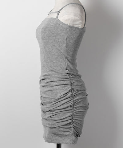 【 ２color 】ラインストラップミニキャミワンピース ／ line strap mini cami onepiece