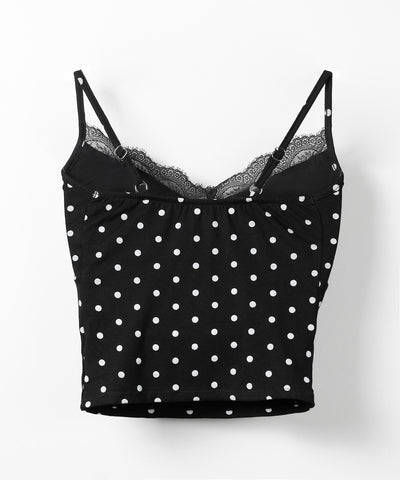 ドットレースフロントリボンキャミソール ／ Dot lace front ribbon camisole