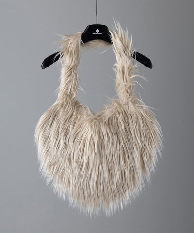 【 ４color 】シャギーファーハートショルダーバッグ ／ shaggy fur heart shoulder bag