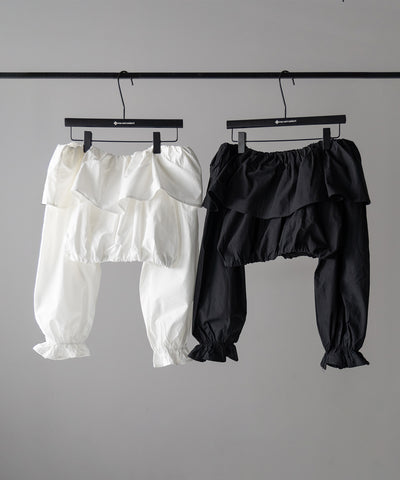 【 ２color 】オフショルダーフリルショートブラウス ／off shoulder frill short blouse