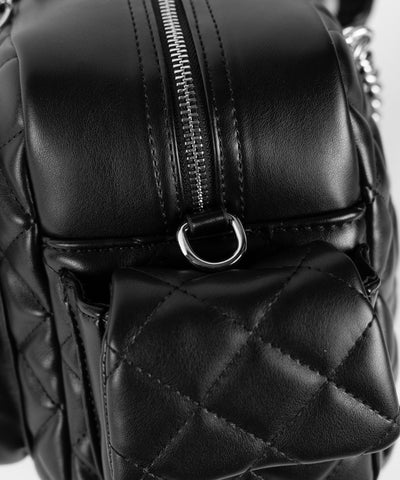 【 ２WAY 】Ｍロゴフェイクレザーキルティングチェーンショルダーバッグ ／ M logo fake leather quilting chain shoulder bag