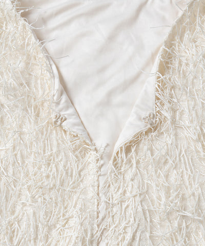 【 セットアップ可能 】シャギーフリンジショートカーディガン ／shaggy fringe short cardigan