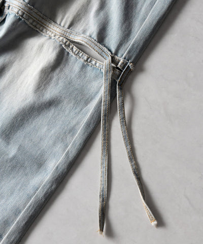 【 ４size ／ ２color 】カットアウトストラップヴィンテージルーズデニム ／ cutout strap vintage loose denim