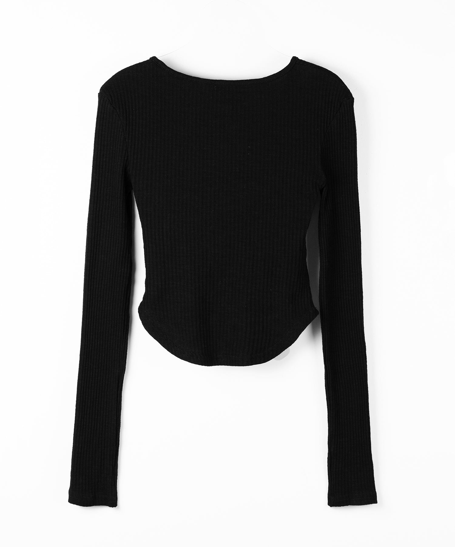 スナップボタンタイトリブカットソートップス ／ snap button tight ribbed cutsew tops