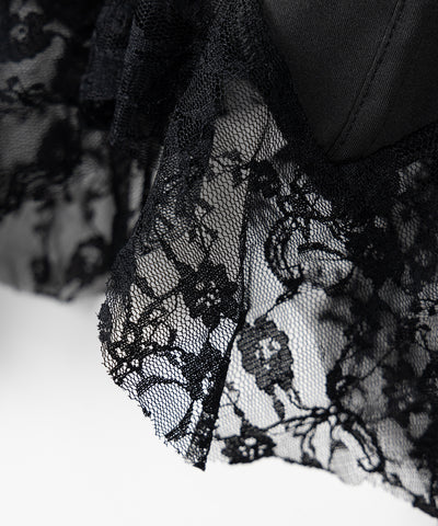 【 ２color 】レースフリルレイヤードビスチェキャミソール ／ lace frill layered bustier camisole
