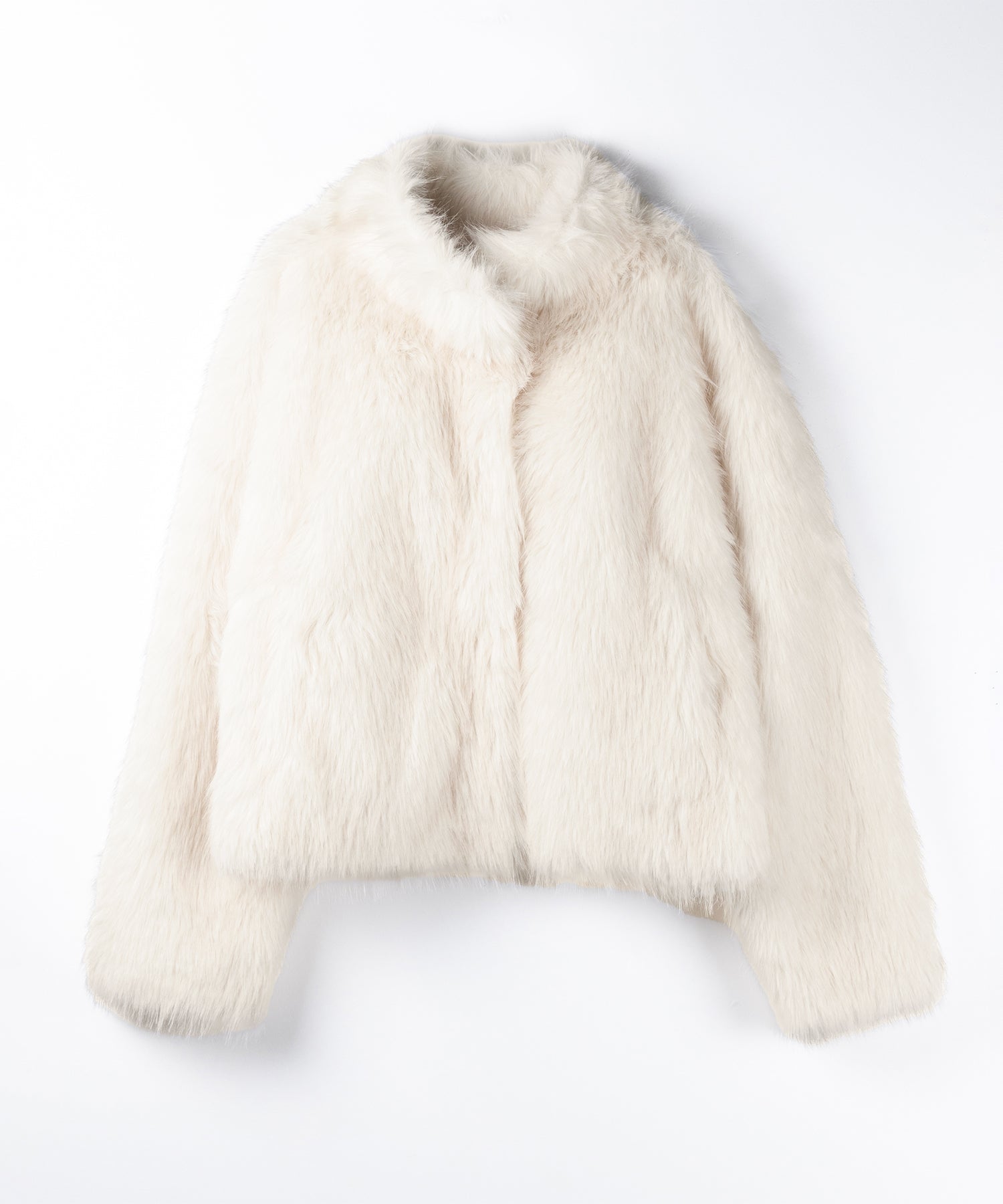 【 ５color 】スタンドカラーフェイクファークロップドコート ／ stand collar fake fur cropped coat
