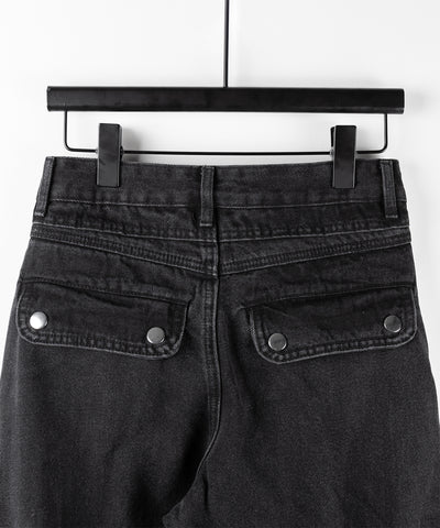 【 ４size 】カーゴプリーツブラックヴィンテージワイドデニム ／cargo pleated black vintage wide denim