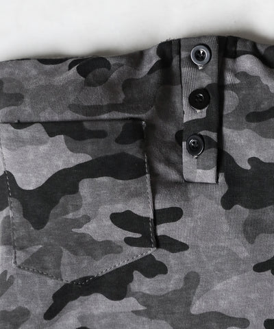 ヴィンテージカモフラ迷彩ヘンリーネックベアトップ ／ vintage camouflage henly neck bare top