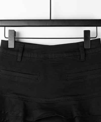 【 インパン裏地付 】レースアップブラックフリルミニスカート ／ laceup black frill mini skirt