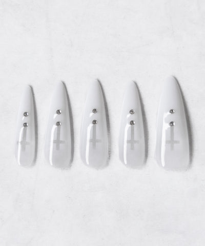 【 限定先行販売 】gradation sheer cross point long nail tips